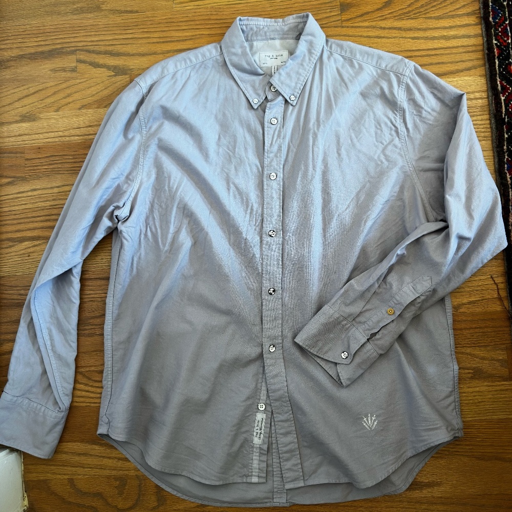 Rag & Bone Lavender Button-Down Mens' Shirt XL